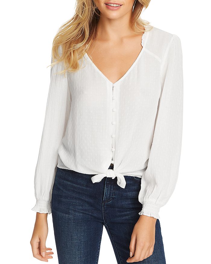1.STATE TEXTURED TIE-FRONT BLOUSE,8120002