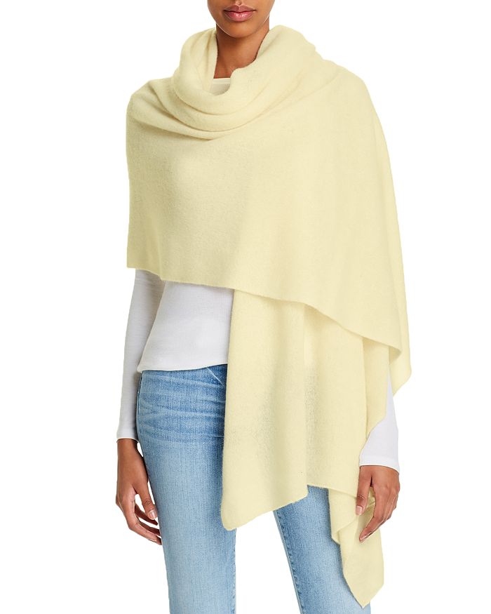 C By Bloomingdale's Cashmere Travel Wrap - 100% Exclusive In Yellow/ivory Twist