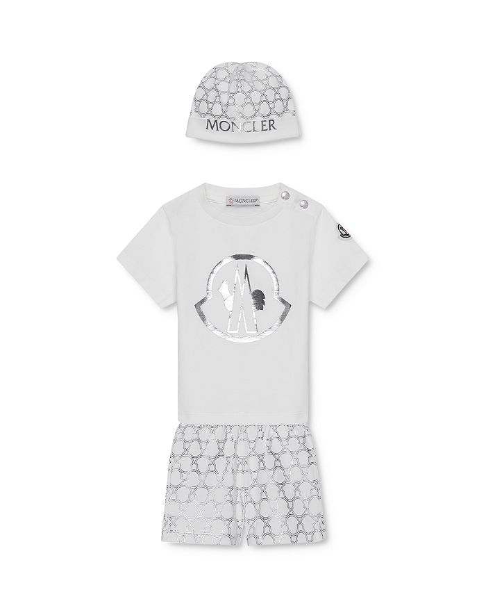 Moncler Kids' Boys' Bonnet, T-shirt & Shorts Box Set - Baby In Natural