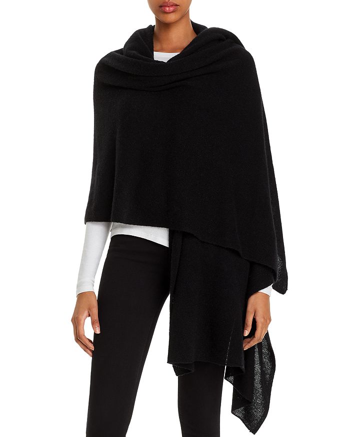 C By Bloomingdale's Cashmere Cashmere Travel Wrap - 100% Exclusive In Black