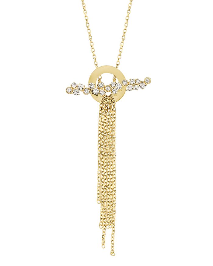 Own Your Story 14k Yellow Gold Nature Diamond Waterfall Pendant Necklace In White/gold