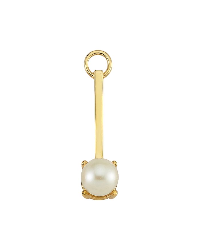 Own Your Story 14k Yellow Gold Cultured Freshwater Pearl Earring Connector Charm In Pearl/gold