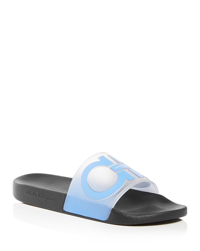 Ferragamo Men's Groove 6 Gancini Translucent Slide Sandals - 100% Exclusive In Periwinkle