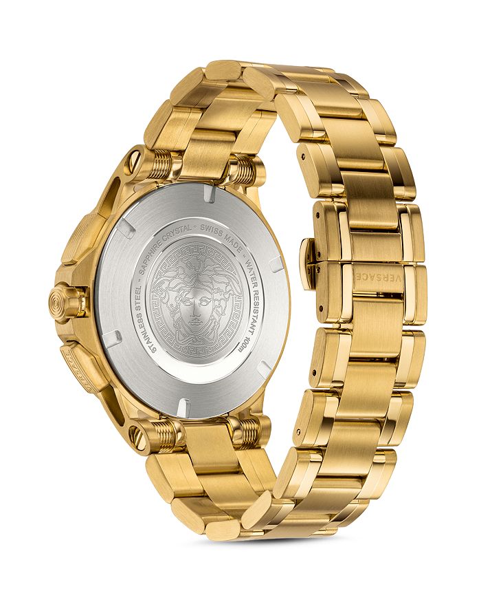 Versace Men's 45mm Sport Tech Chronograph Watch, Gold In Gold/ White/ Gold | ModeSens
