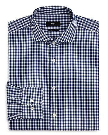 BOSS Mark Gingham Regular-Fit Dress Shirt | Bloomingdale's
