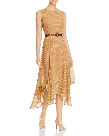 Calvin Klein Belted Handkerchief Hem Midi Dress | Bloomingdale's