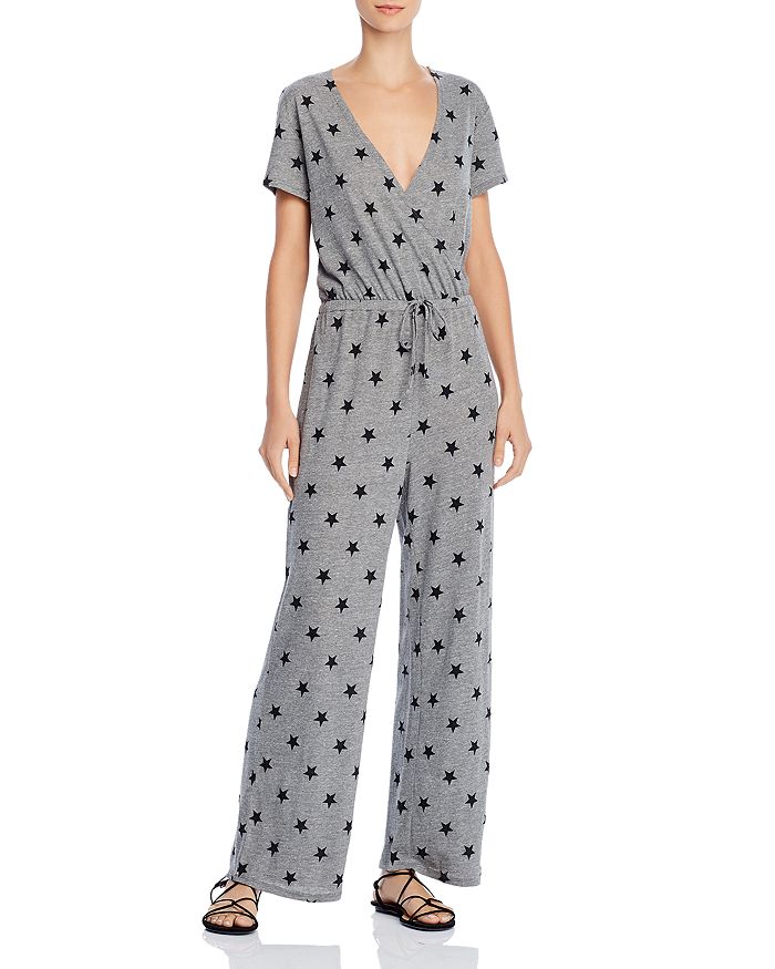 Alternative Eco Cross-front Star Print Jumpsuit - 100% Exclusive In Eco Gray/black Stars