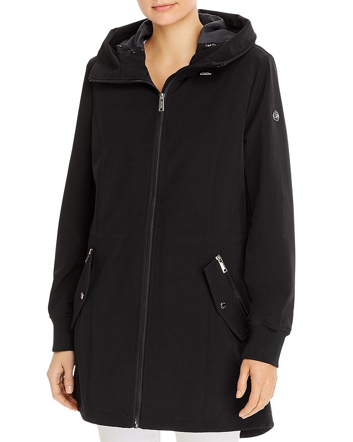 Calvin Klein Soft-shell Mid-length Jacket In Black | ModeSens