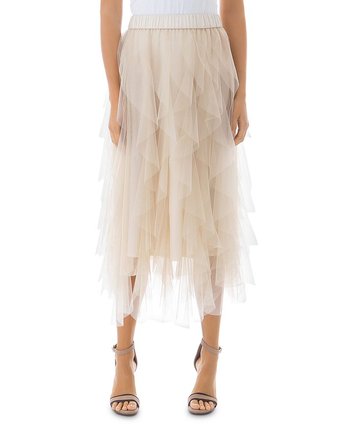 Peserico Layered Tulle Midi Skirt | Bloomingdale's