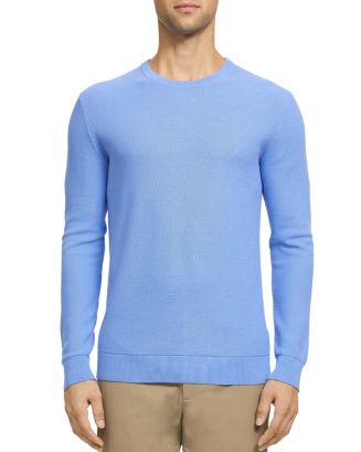 Theory Riland Piqué Cotton Crewneck Sweater | Bloomingdale's