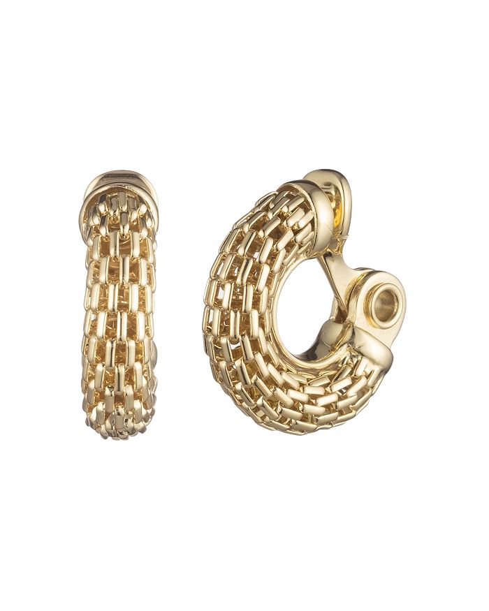 Ralph Lauren Mesh Clipon Hoop Earrings In Gold ModeSens