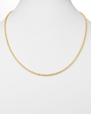 Solid Glitter Chain Necklace in 14K Yellow Gold 