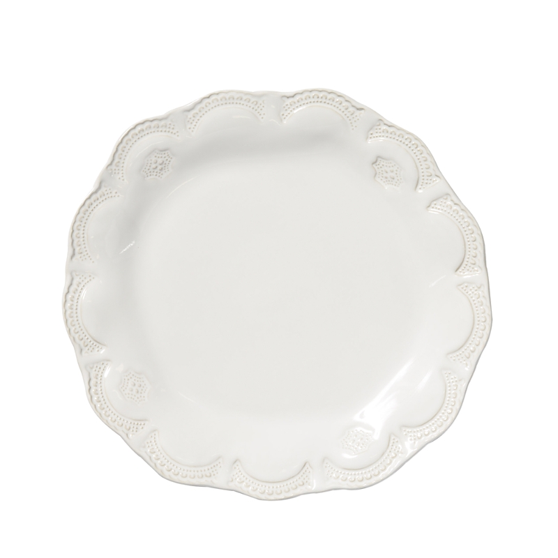 Vietri Incanto Stone Aqua Lace Dinner Plate In White