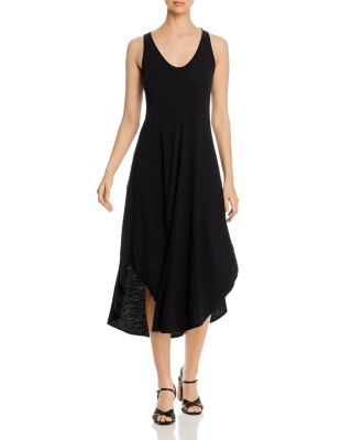 black v neck tank dress