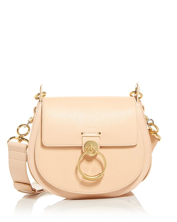 Chloé Tess Medium Leather Crossbody In Delicate Pink