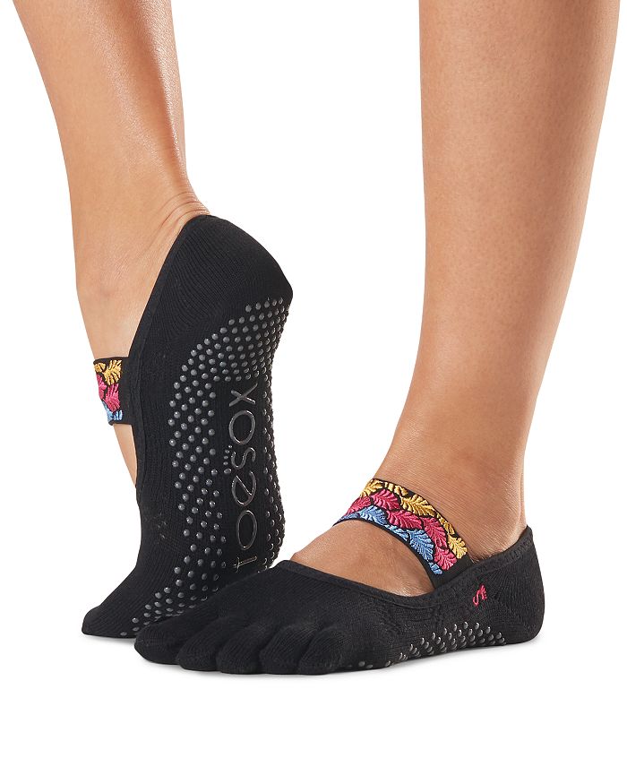 Toesox Mia One-strap Grip Socks In Black
