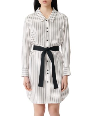 maje striped shirt dress