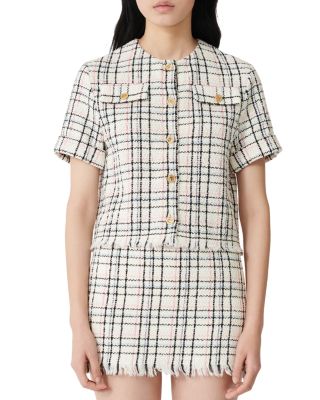tweed short sleeve top