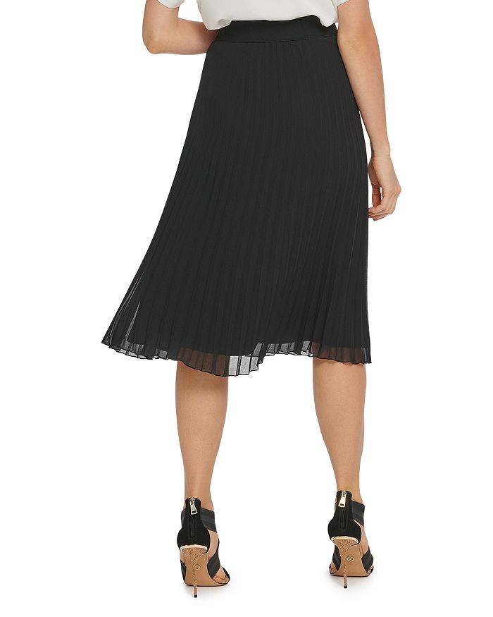 Shop Dkny Pull-on Pleated Skirt In Black