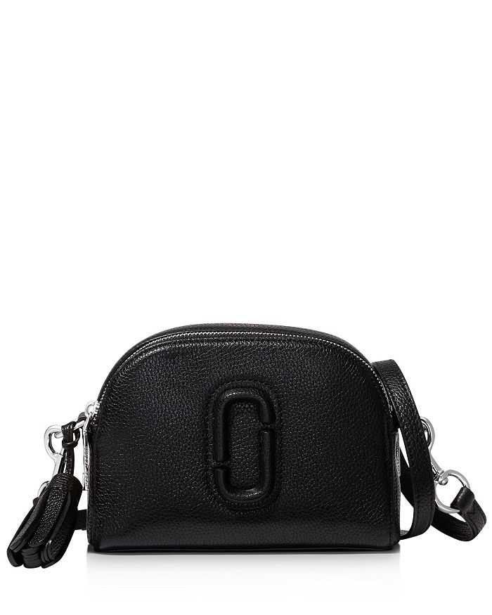 Marc Jacobs Shutter Leather Crossbody In Black/silver