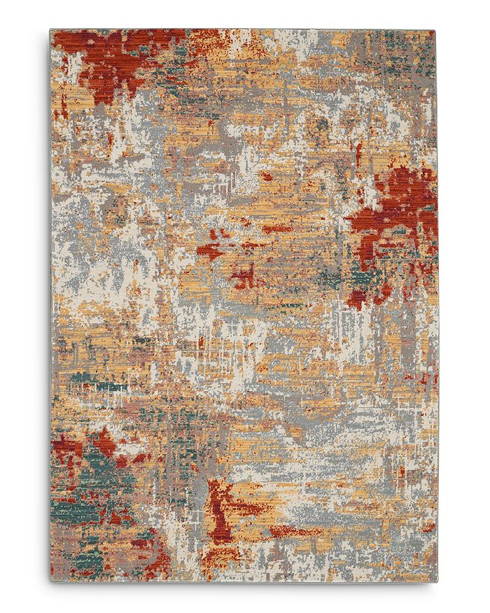 Nourison Artworks Atw03 Area Rug, 5'6 X 8' In Silver/yellow