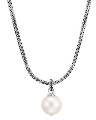 Sterling Silver Classic Chain Cultured Freshwater Pearl Pendant Necklace 18 2 extender