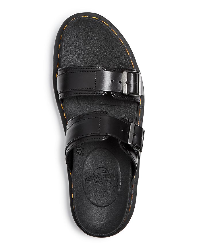 Dr. Martens Myles Brando Leather Buckle Slide Sandals In Black | ModeSens