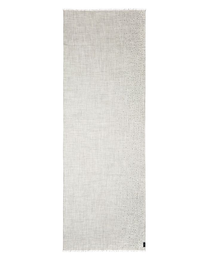 Shop Fraas Solid Sparkle Wool & Cashmere Wrap Scarf In Silver