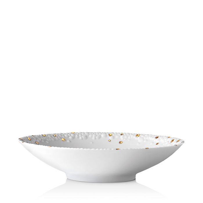 Shop L'objet Haas Mojave Soup Plate With Gold Accents In White/gold