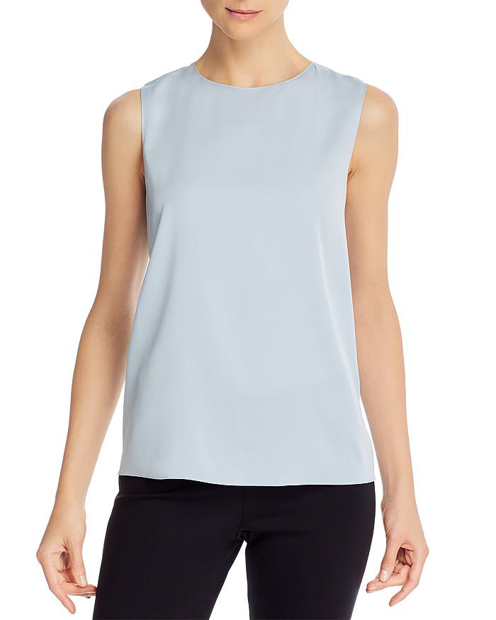 Theory Sleeveless Silk Stretch Top | Bloomingdale's