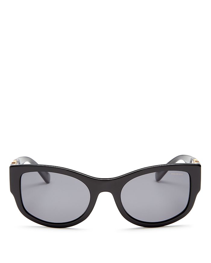 Versace Women's Polarized Cat Eye Sunglasses, 55mm In Black/smoke Polarized