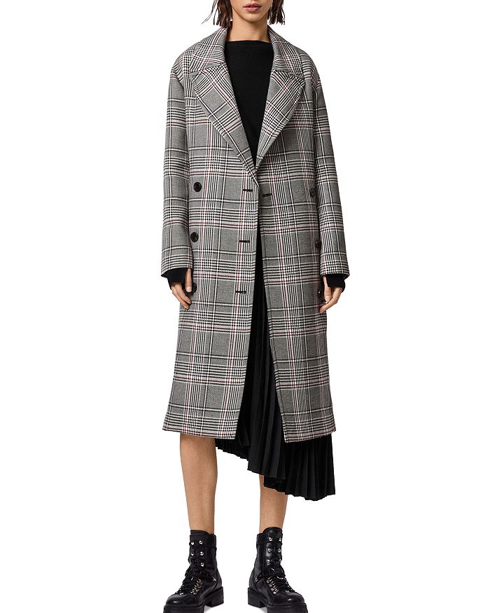ALLSAINTS TYLA CHECK TRENCH COAT,WO029S