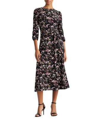 Ralph Lauren Floral Print Fit-And-Flare Dress | Bloomingdale's