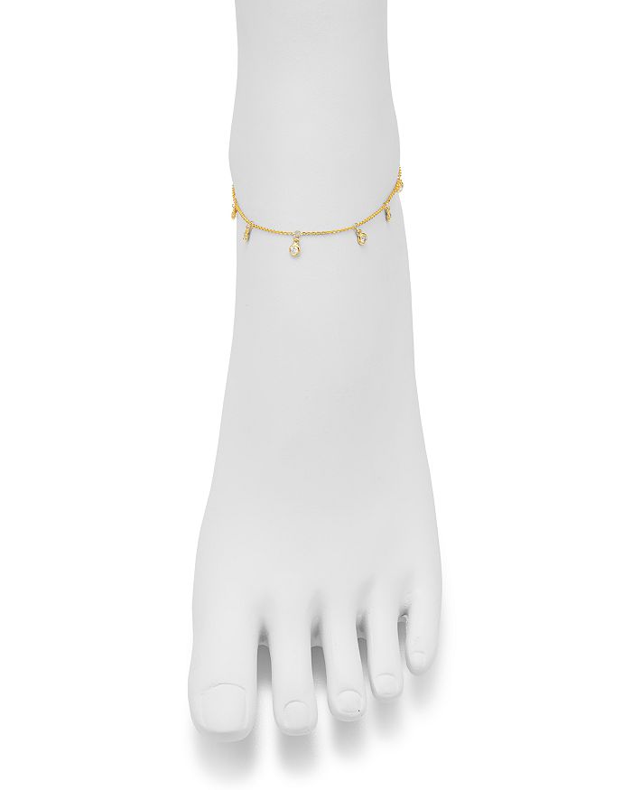Shop Bloomingdale's Diamond Bezel Droplet Ankle Bracelet In 14k Yellow Gold, 0.50 Ct. T.w. - 100% Exclusive In White/gold