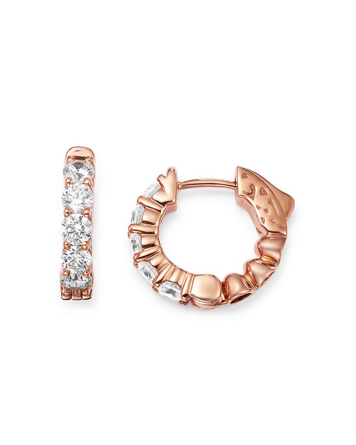 Bloomingdale's Diamond Huggie Hoop Earrings in 14K Rose Gold, 1 ct. t.w ...