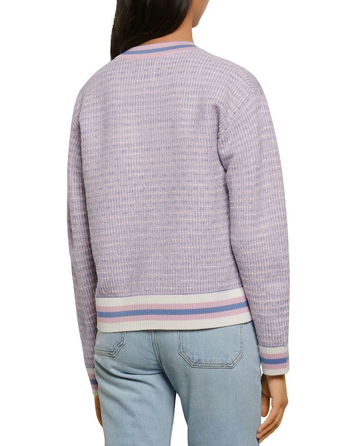 Sandro Croppedcardigan Im Tweedlook In Pink ModeSens