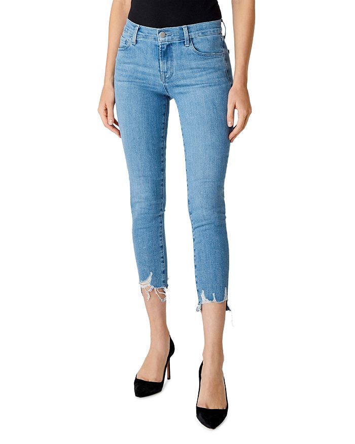 J BRAND 835 MID-RISE CROPPED SKINNY JEANS IN CLOUDY DESTRUCT,JB002777