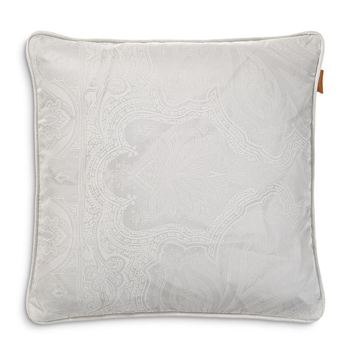 Etro Gatsby Piped Decorative Pillow, 18 X 18 In White