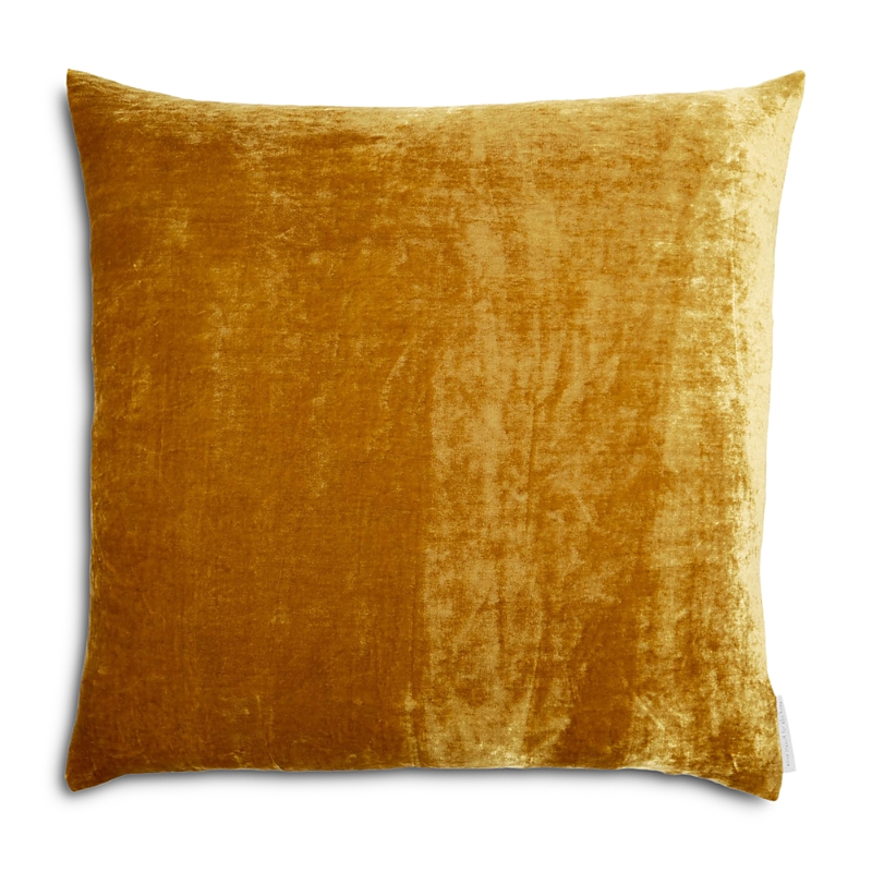Aviva Stanoff Gold Silk Velvet Pillow, 20 x 20
