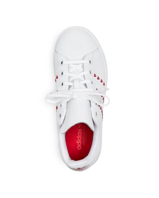 Adidas Girls' Stan Smith Heart Leather Low-Top Sneakers Big Kid