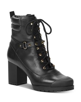 black combat booties heel