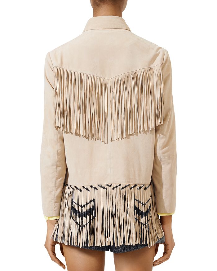 MAJE BASTERY LEATHER SHIRT JACKET