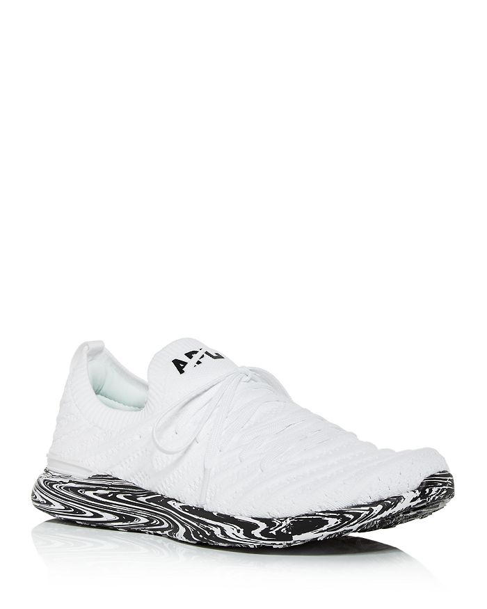 Apl Athletic Propulsion Labs Women's Techloom Wave Knit Low-top Sneakers In White/black/marble