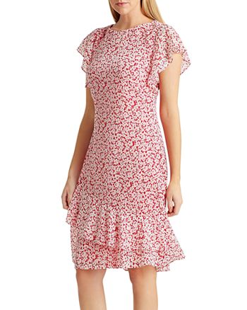 Ralph Lauren Floral Print Flutter Dress | Bloomingdale's
