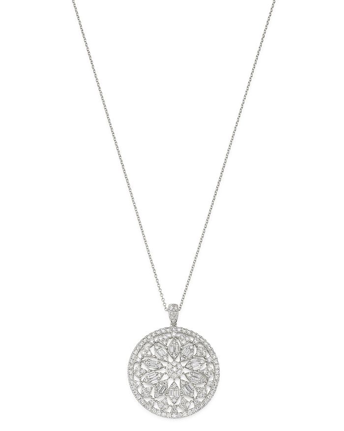 Bloomingdale's Diamond Medallion Pendant Necklace In 14k White Gold, 2.80 Ct. T.w., 16-18 - 100% Exclusive
