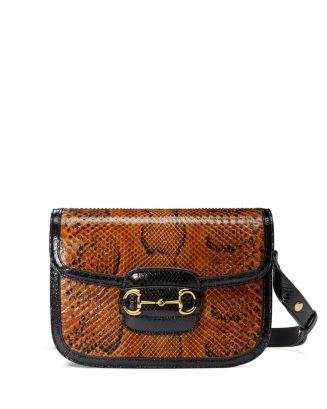 Gucci 1955 Horsebit Python Shoulder Bag | Bloomingdale's