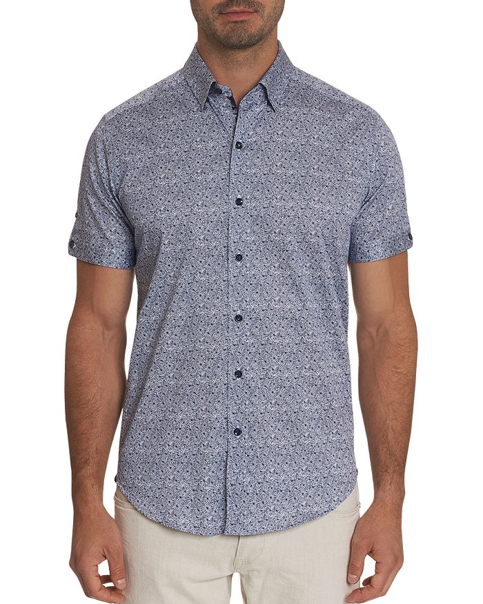 dressing gownRT GRAHAM Porter Short Sleeve Button-Down Shirt, Bloomingdale's Slim Fit,MS202118TF