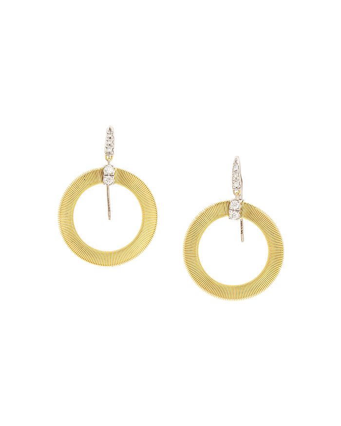Marco Bicego 18k White & Yellow Gold Masai Diamond Circle Drop Earrings In White/gold