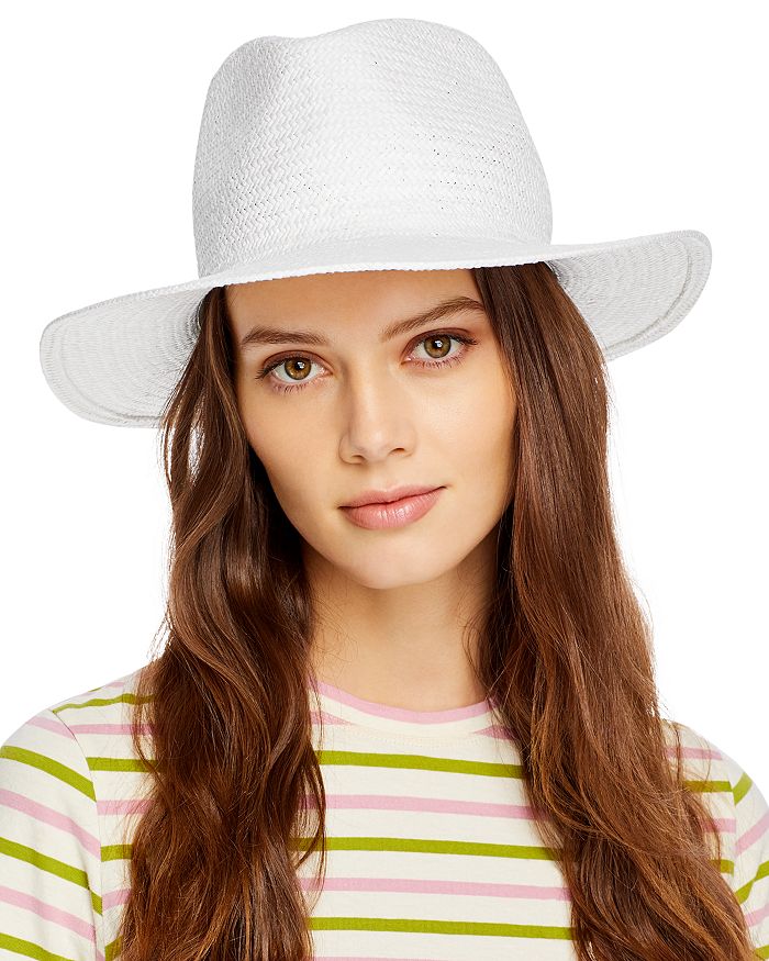 Hat Attack Port Straw Fedora Hat In White