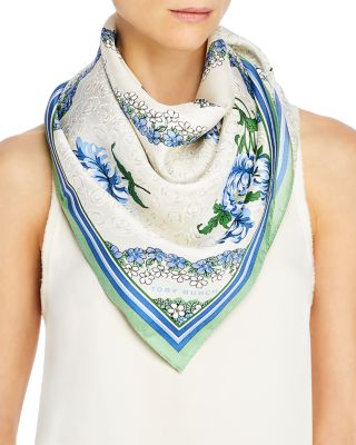 tory burch blue scarf